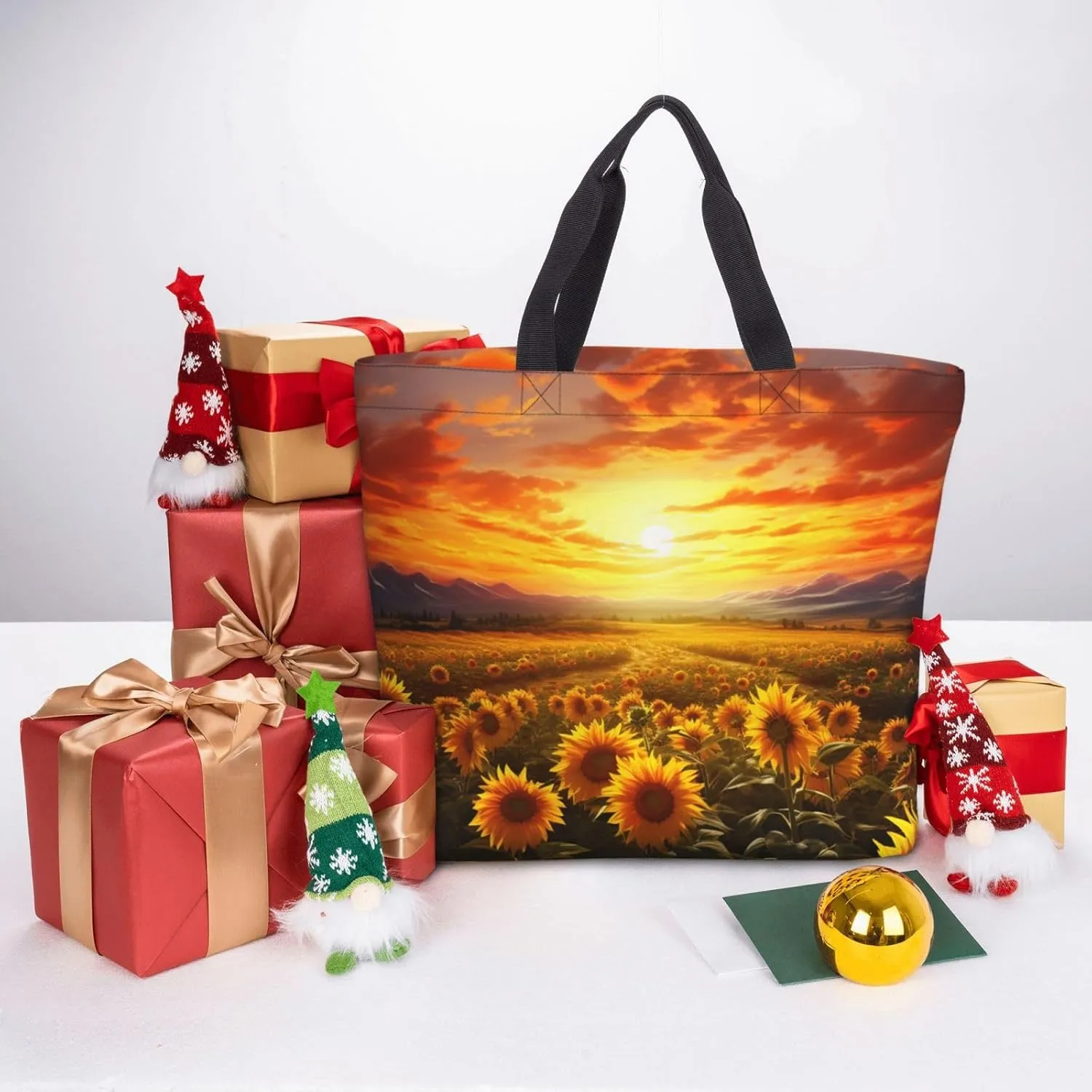 Tote Bag for Women Eagle Flag Shoulder Bag with Zipper Handbag Large Capacity Reusable Grocery Bag