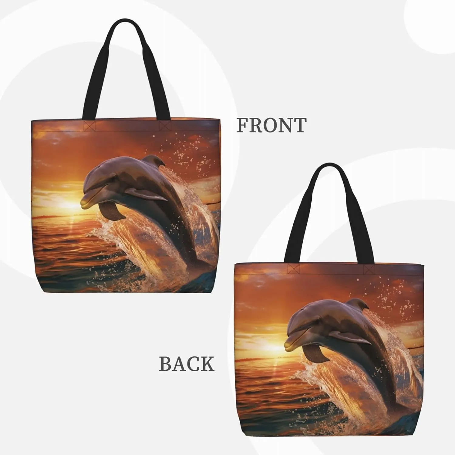 Tote Bag for Women Flowers and birds illustration Shoulder Bag with Zipper Handbag Large Capacity Reusable Grocery Bag