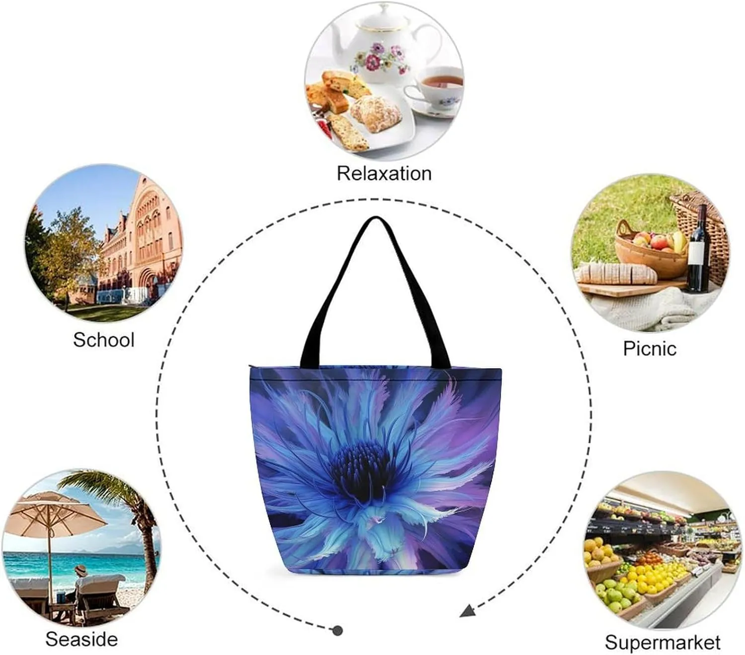 Tote Bag for Women Grocery Bag African Leopard on Rock Foldable Shopping Bags Reusable Large Tote Bag