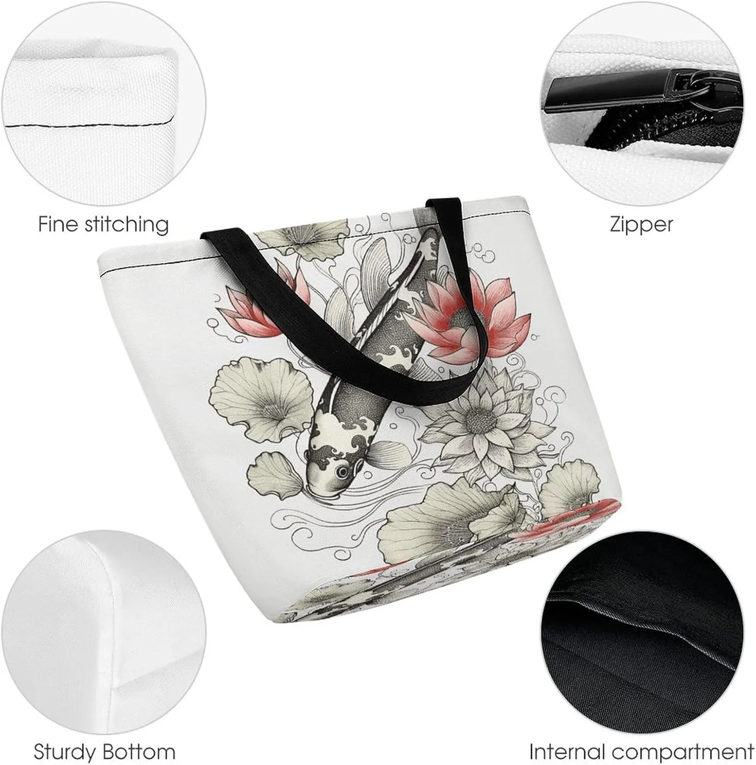Tote Bag for Women Grocery Bag Exotic Patterns Foldable Shopping Bags Reusable Large Tote Bag