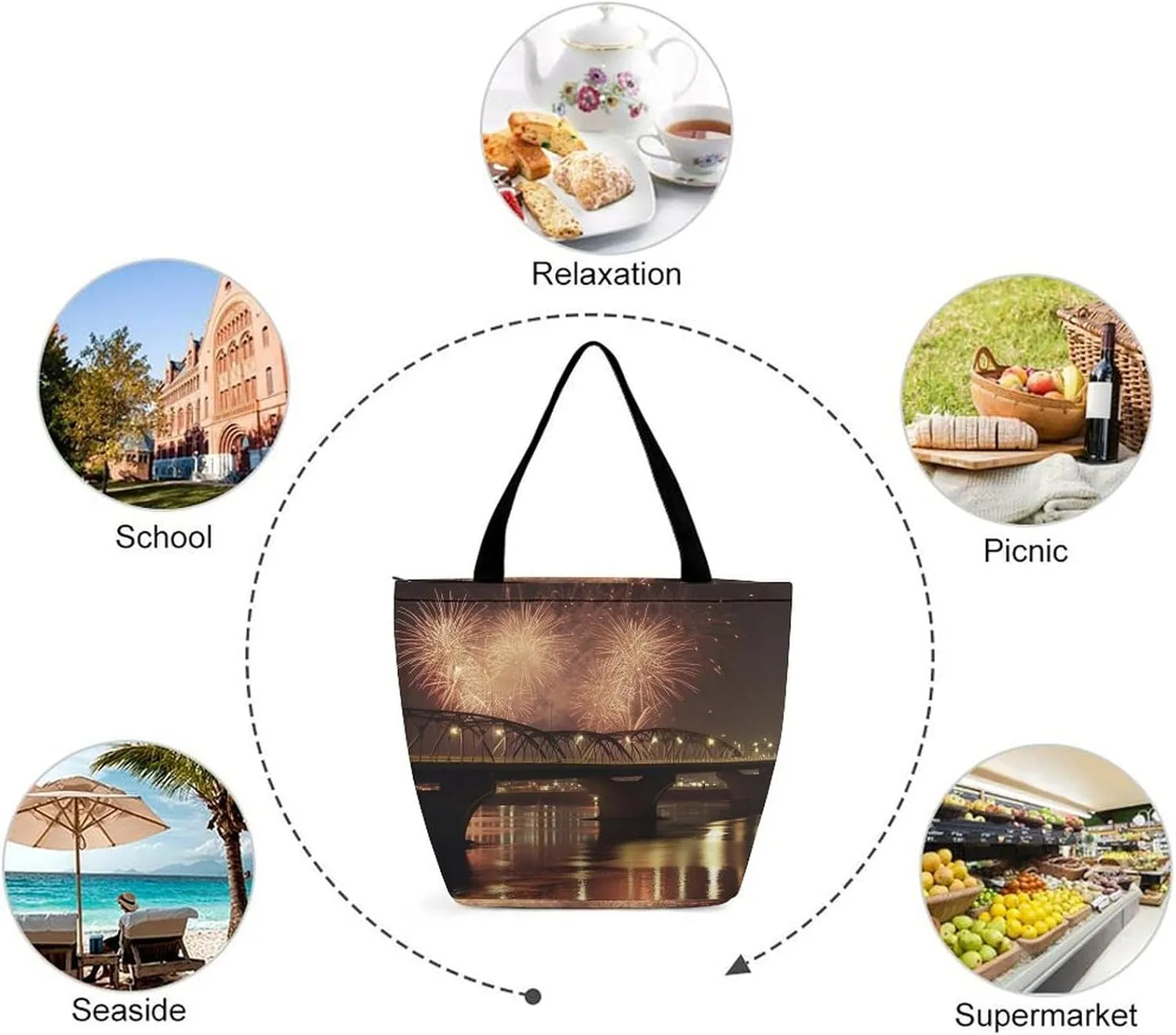 Tote Bag for Women Grocery Bag Exotic Patterns Foldable Shopping Bags Reusable Large Tote Bag