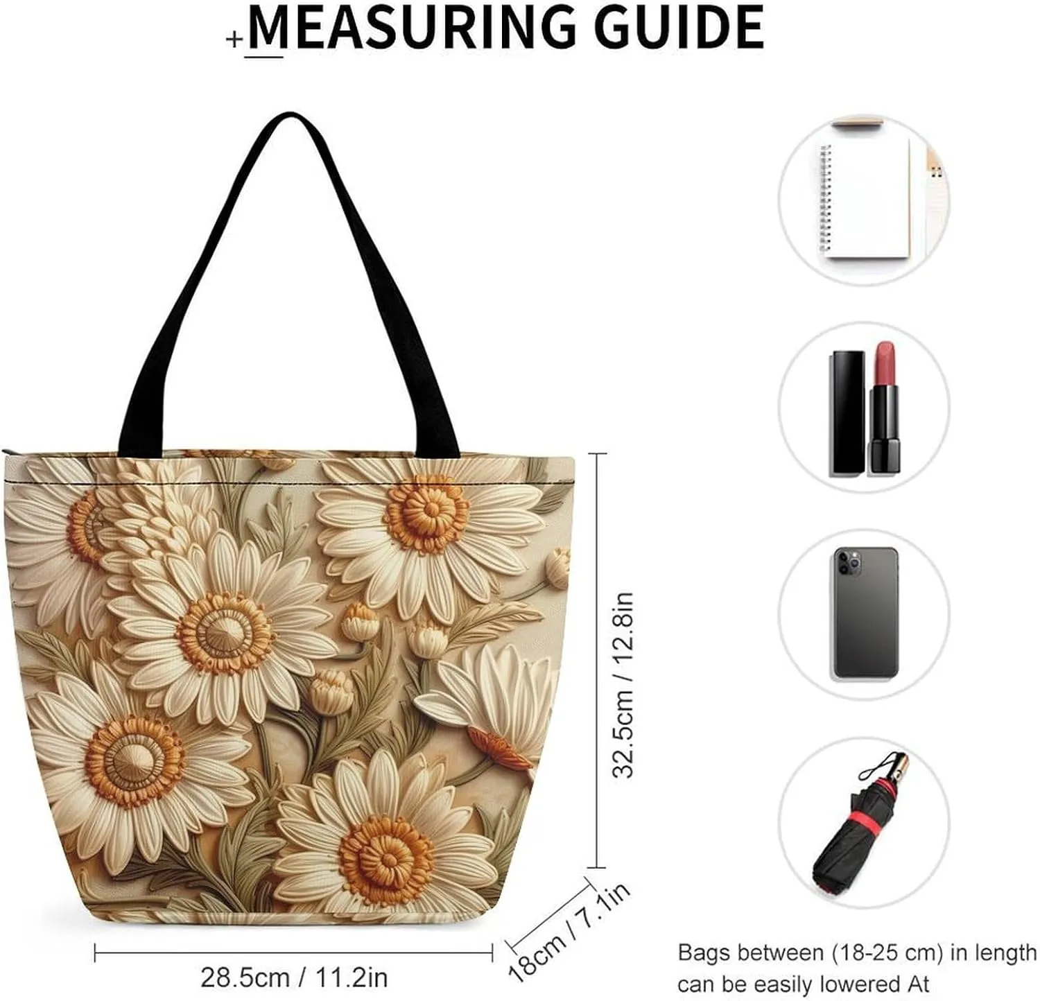 Tote Bag for Women Grocery Bag Recorder with Headphones Foldable Shopping Bags Reusable Large Tote Bag