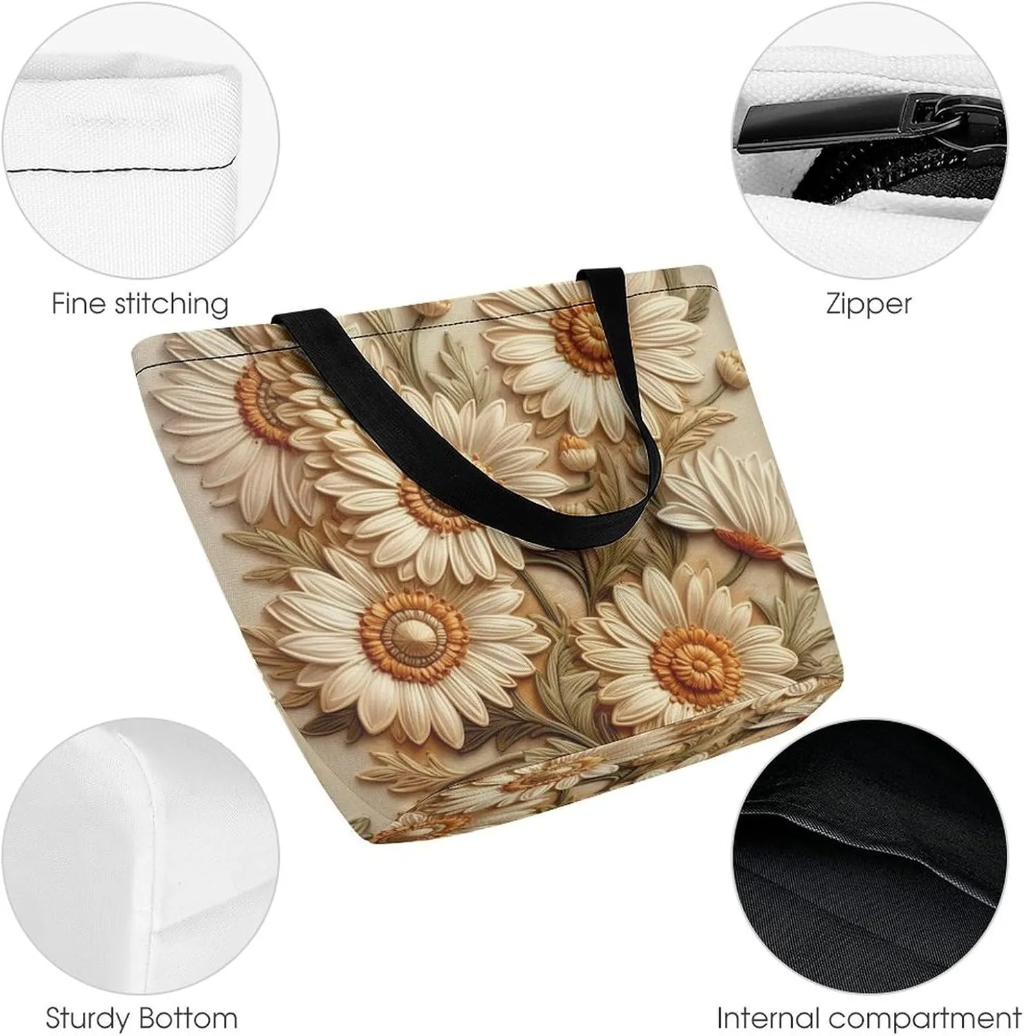 Tote Bag for Women Grocery Bag Recorder with Headphones Foldable Shopping Bags Reusable Large Tote Bag