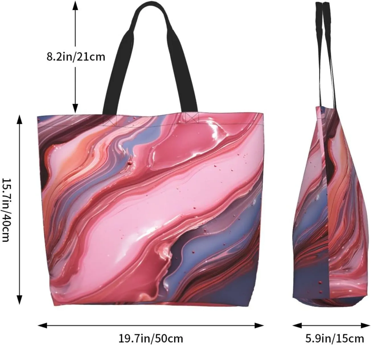 Tote Bag for Women Grocery Bag Reusable Shopping Bag Animal Lion in Suits Handbag Foldable Shoulder Bag