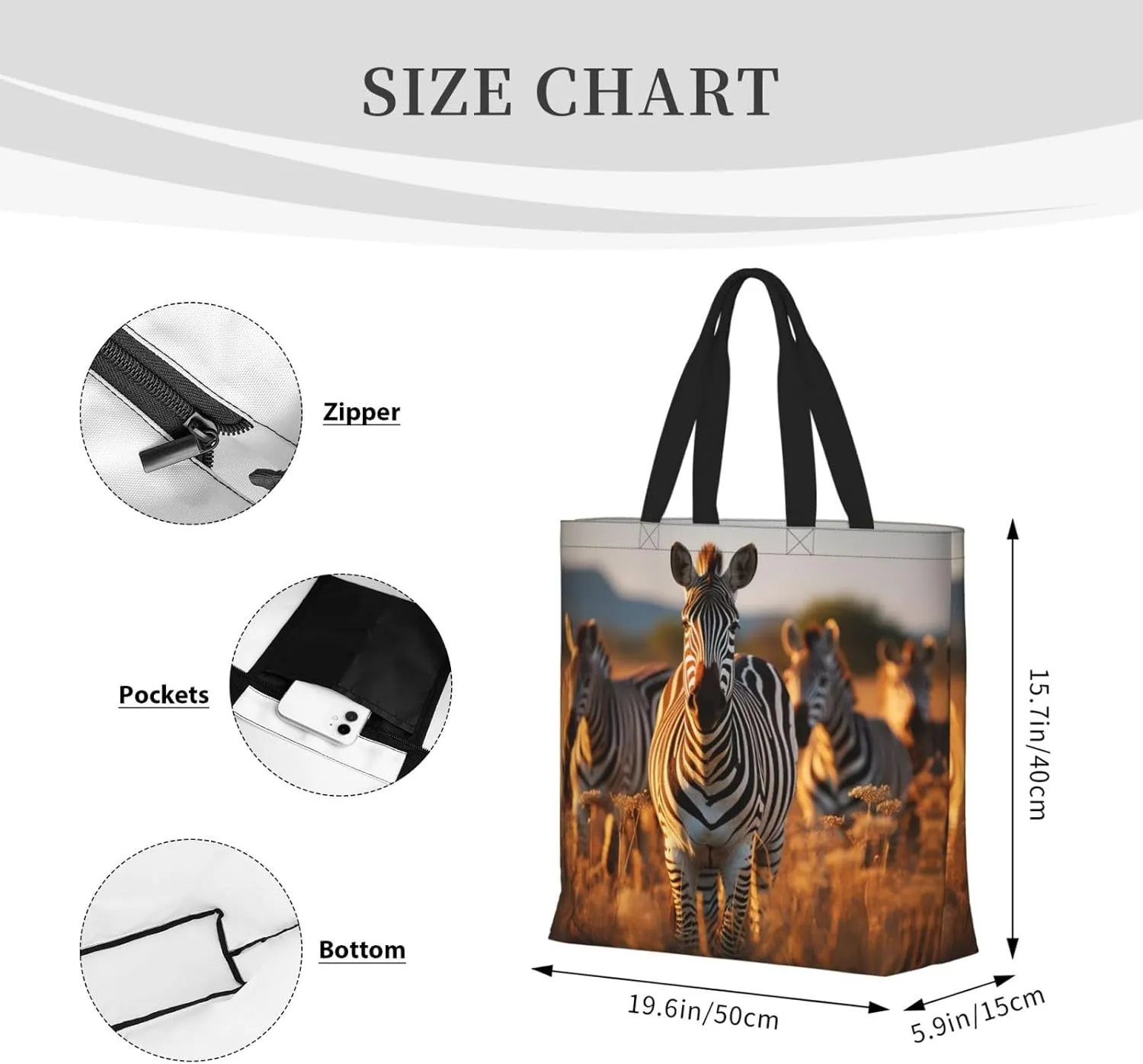 Tote Bag for Women Grocery Bag Reusable Shopping Bag Antarctic Peninsula Handbag Foldable Shoulder Bag