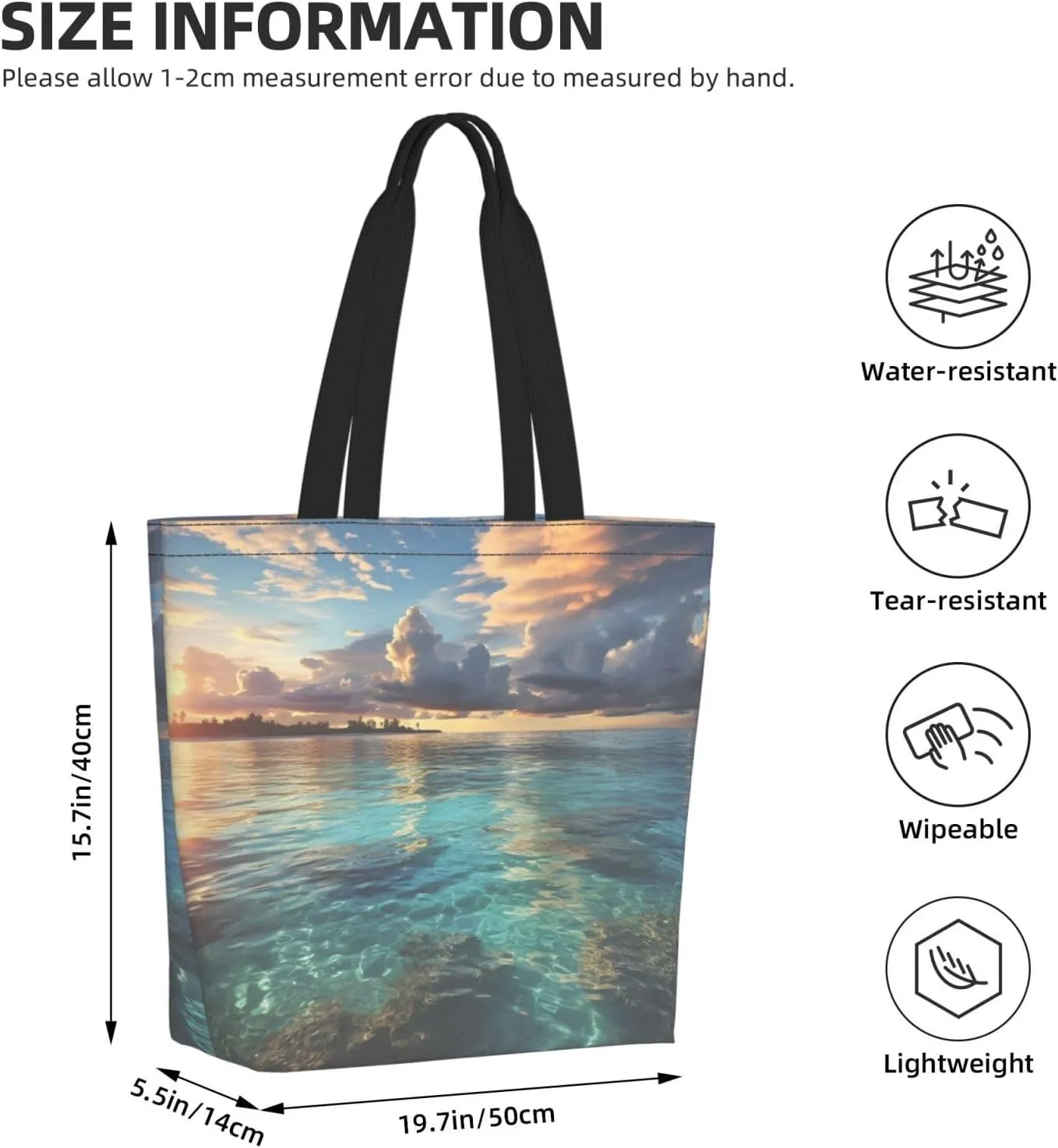 Tote Bag for Women Grocery Bag Reusable Shopping Bag Bird resting on branch Handbag Foldable Shoulder Bag