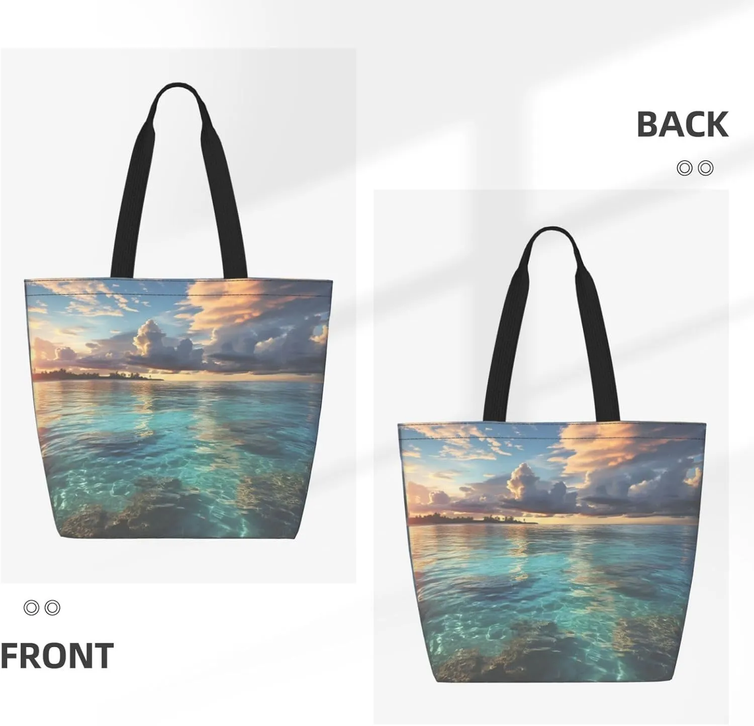 Tote Bag for Women Grocery Bag Reusable Shopping Bag Bird resting on branch Handbag Foldable Shoulder Bag