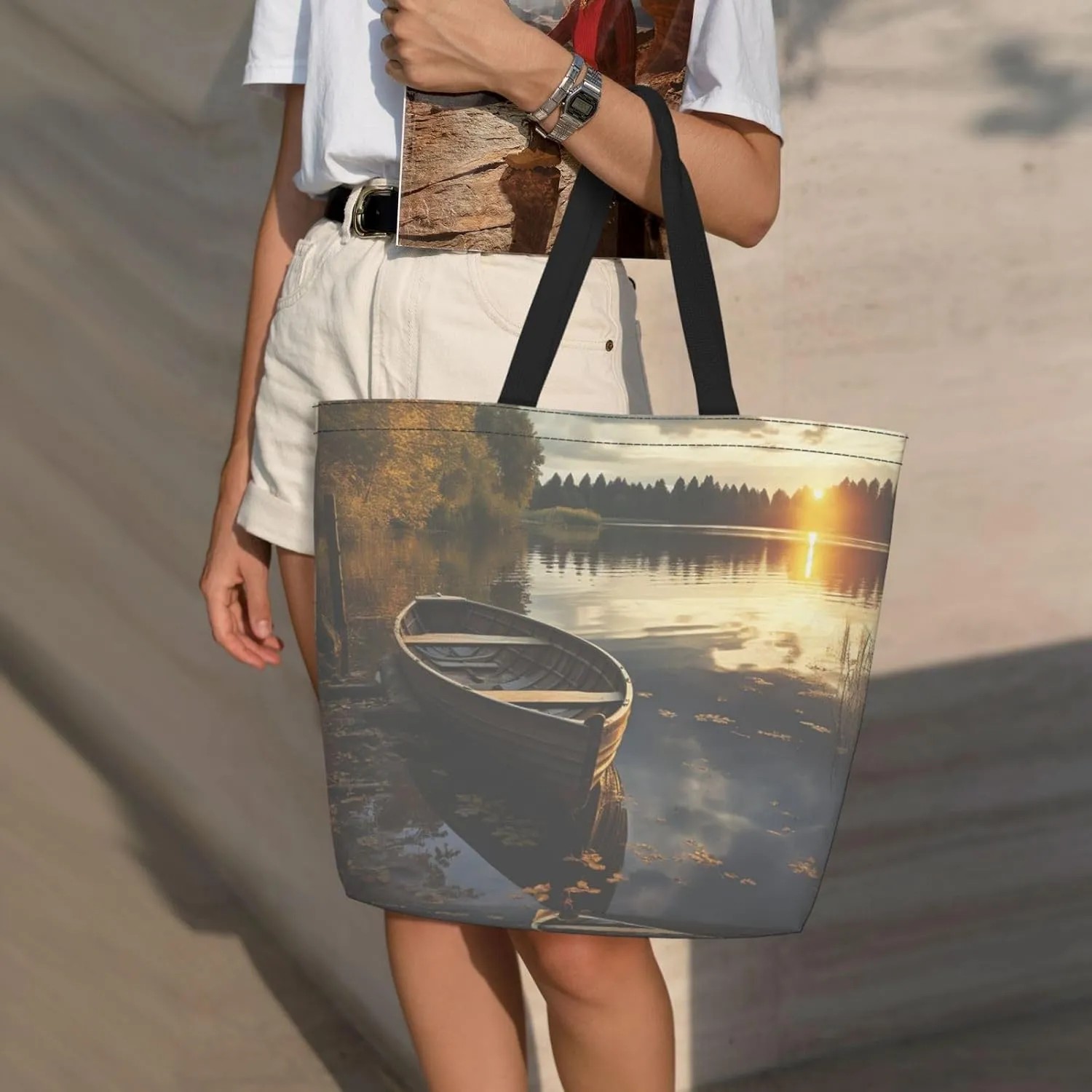 Tote Bag for Women Grocery Bag Reusable Shopping Bag Burning Soccer Ball Handbag Foldable Shoulder Bag