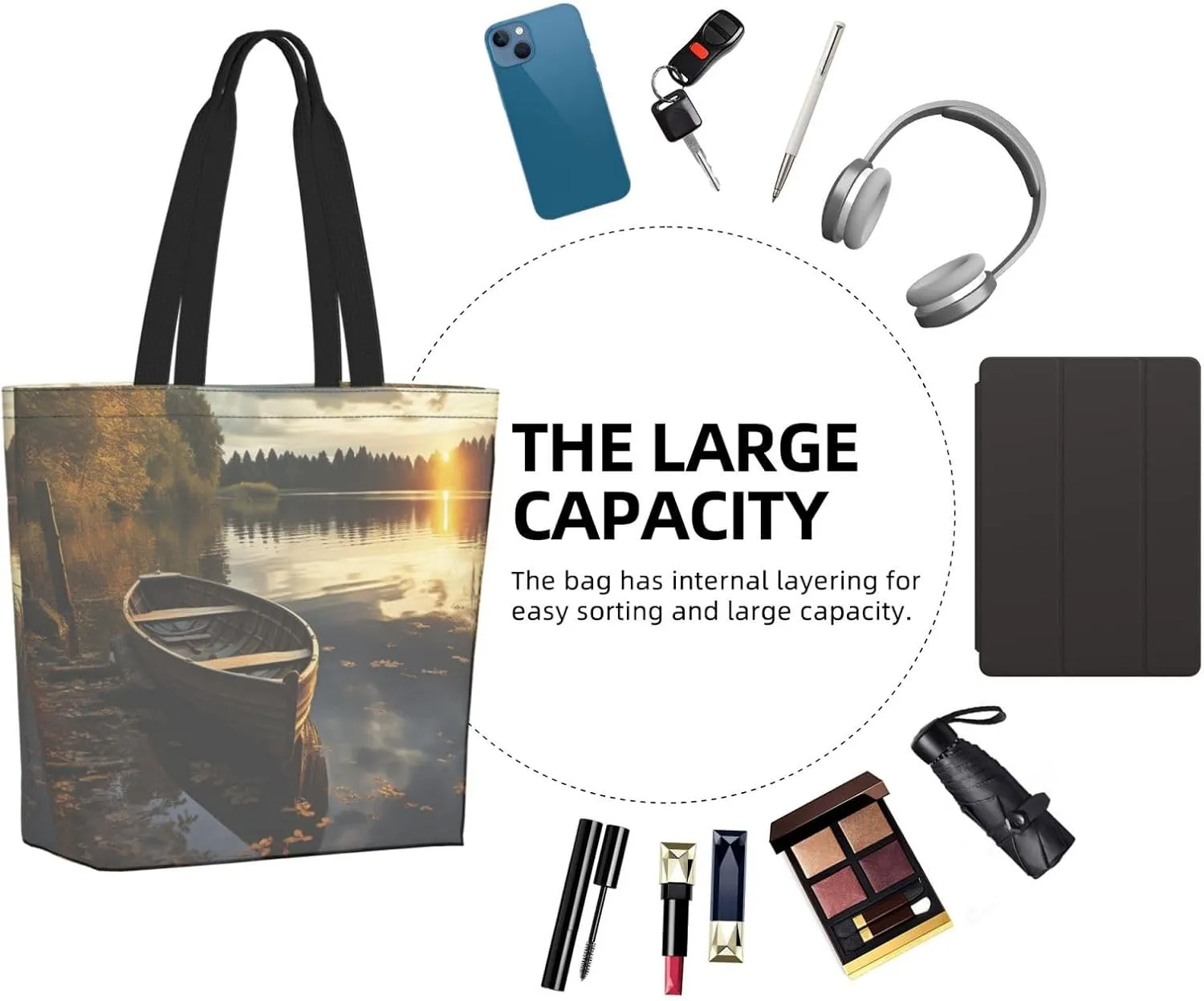 Tote Bag for Women Grocery Bag Reusable Shopping Bag Burning Soccer Ball Handbag Foldable Shoulder Bag