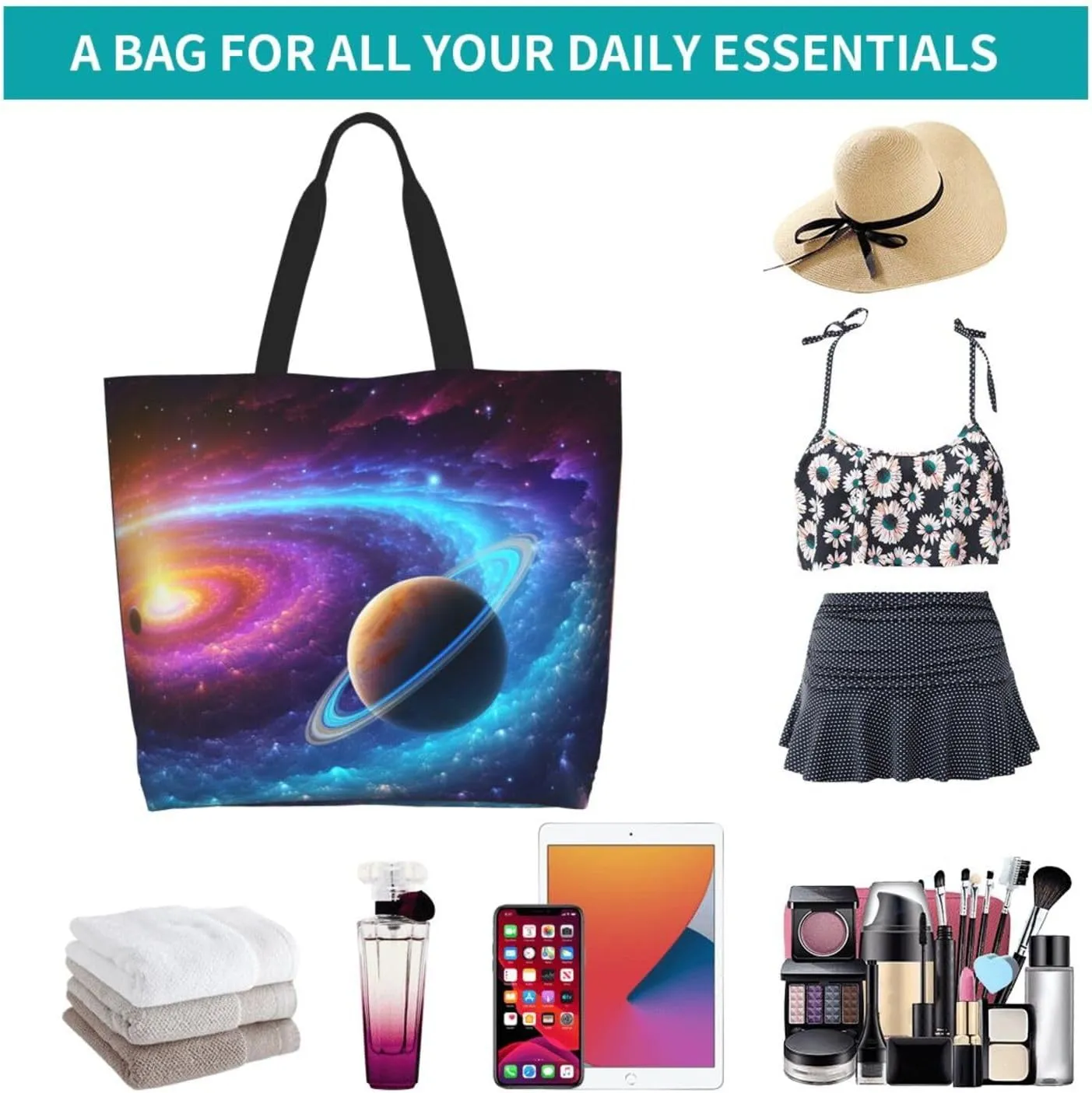 Tote Bag for Women Grocery Bag Reusable Shopping Bag Cute Sunflower and Butterfly Handbag Foldable Shoulder Bag