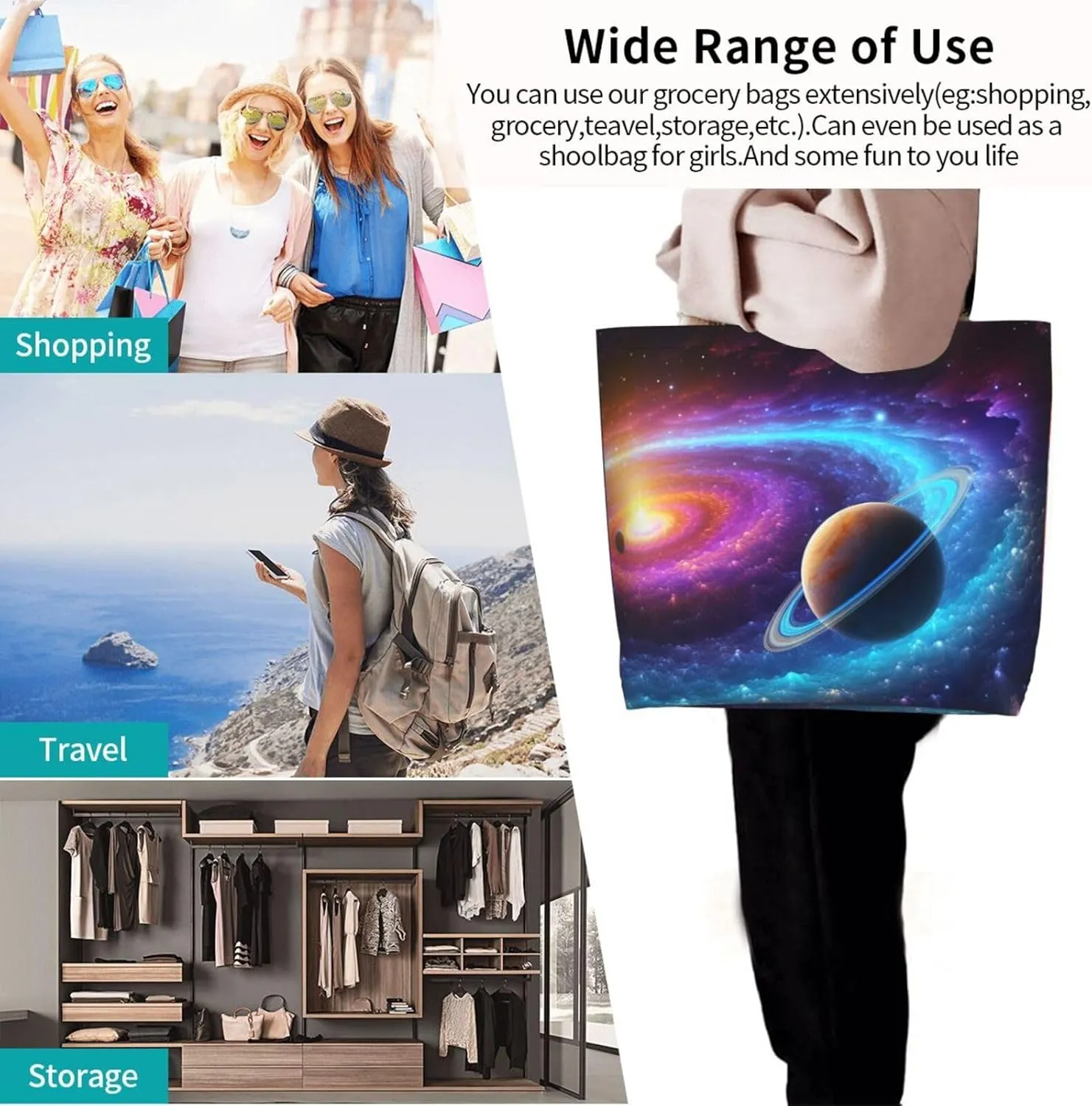 Tote Bag for Women Grocery Bag Reusable Shopping Bag Cute Sunflower and Butterfly Handbag Foldable Shoulder Bag