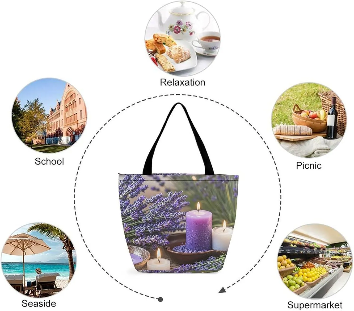 Tote Bag for Women Grocery Bag Snow Owl Foldable Shopping Bags Reusable Large Tote Bag