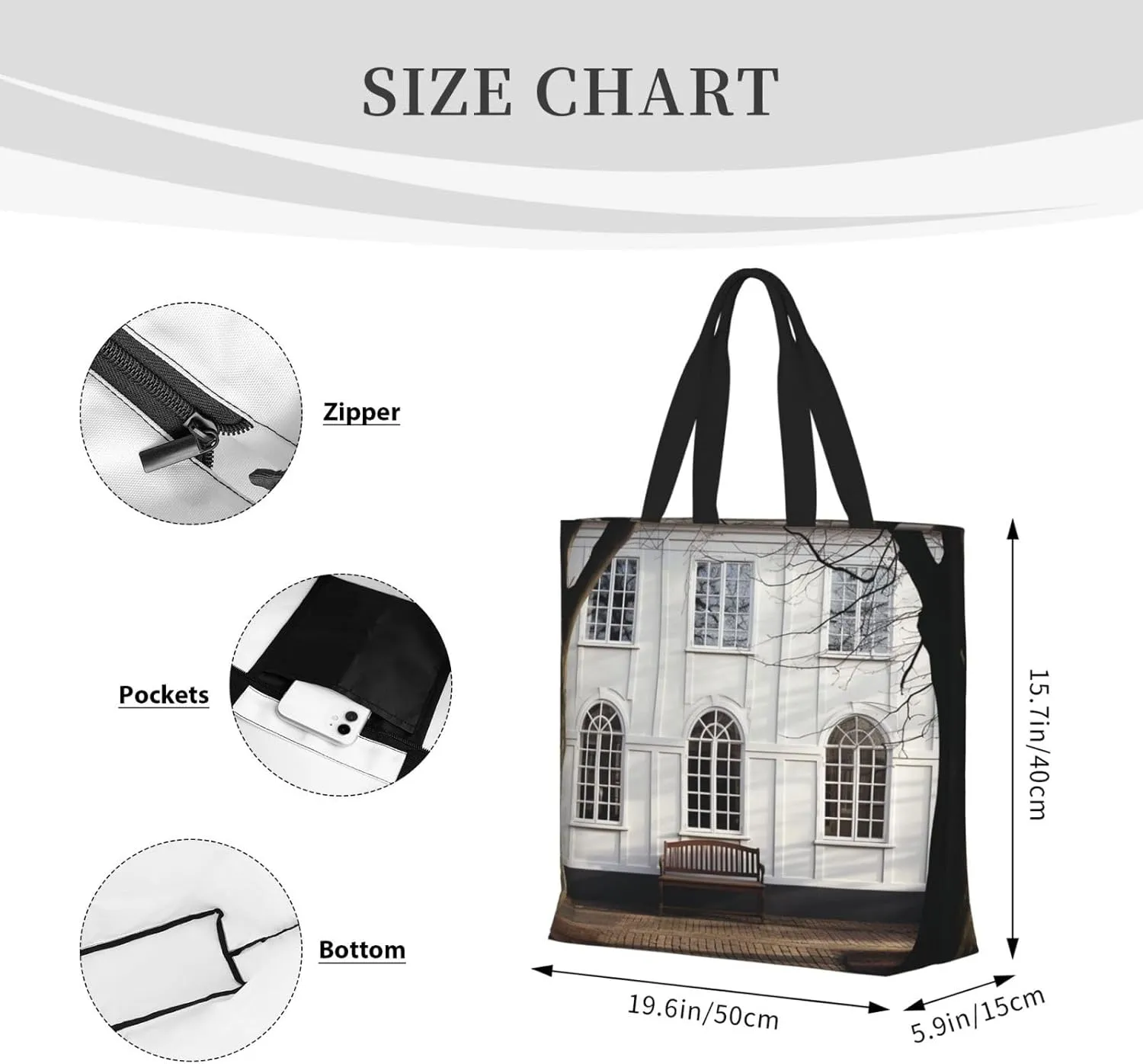 Tote Bag for Women Landscape of Monument Valley Shoulder Bag with Zipper Handbag Large Capacity Reusable Grocery Bag