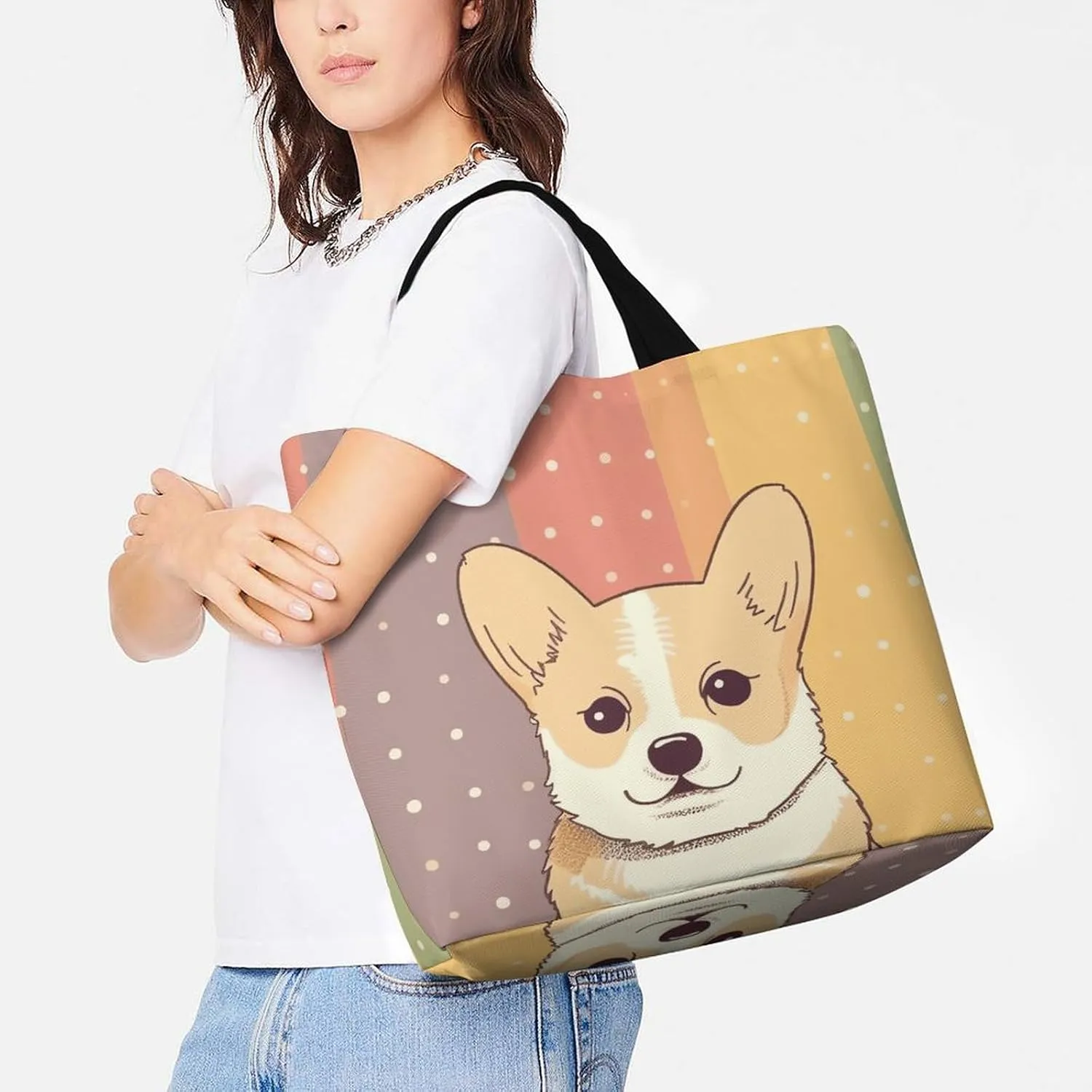 Tote Bag for Women Large Capacity Tote Bags Hearts And Stars Handbag Crossbody Bag Shopping Bags Shoulder Bag