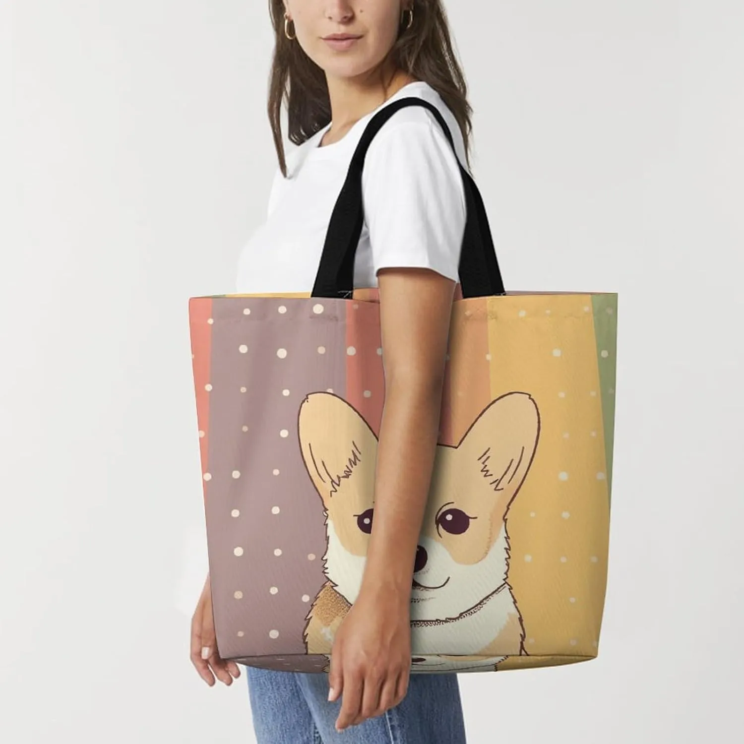 Tote Bag for Women Large Capacity Tote Bags Hearts And Stars Handbag Crossbody Bag Shopping Bags Shoulder Bag