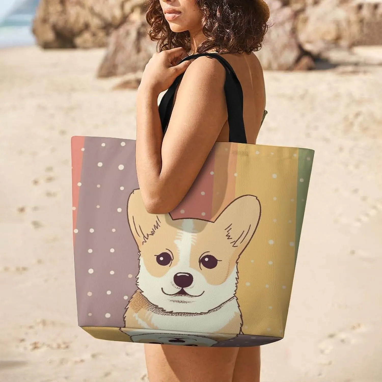 Tote Bag for Women Large Capacity Tote Bags Hearts And Stars Handbag Crossbody Bag Shopping Bags Shoulder Bag