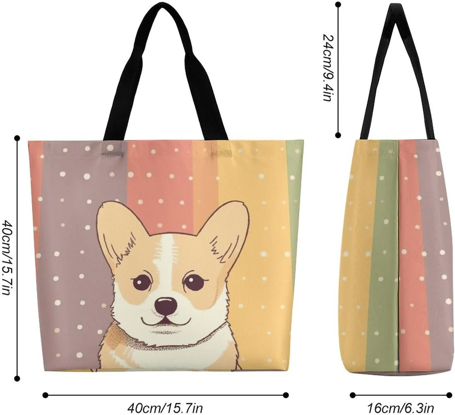 Tote Bag for Women Large Capacity Tote Bags Hearts And Stars Handbag Crossbody Bag Shopping Bags Shoulder Bag
