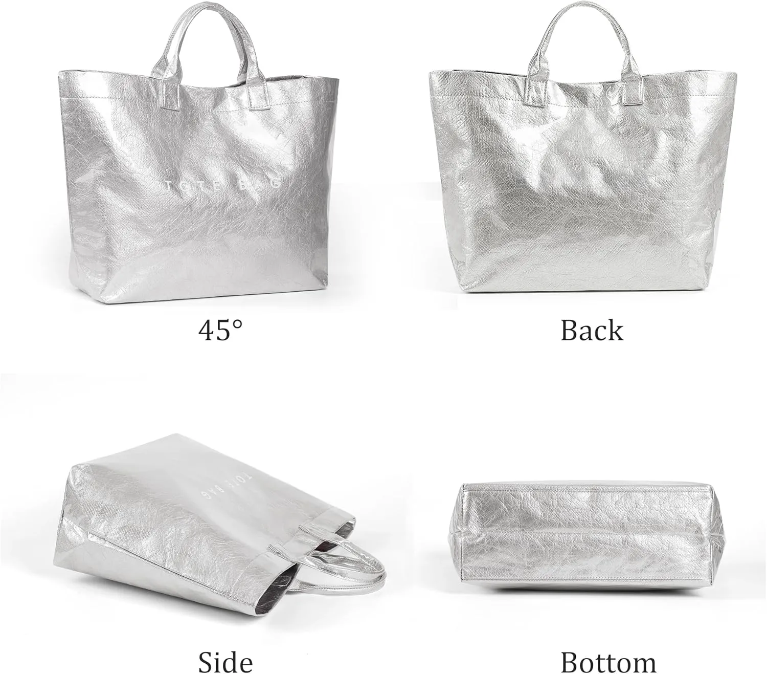 Tote Bag for Women Large PVC Tote Bag Plastic Handbag Letters Print Handbag Clear Hobo Bag
