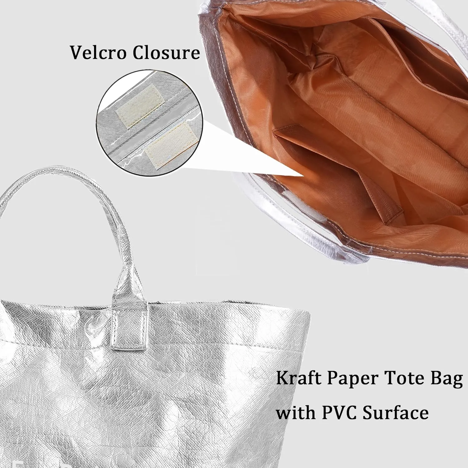 Tote Bag for Women Large PVC Tote Bag Plastic Handbag Letters Print Handbag Clear Hobo Bag