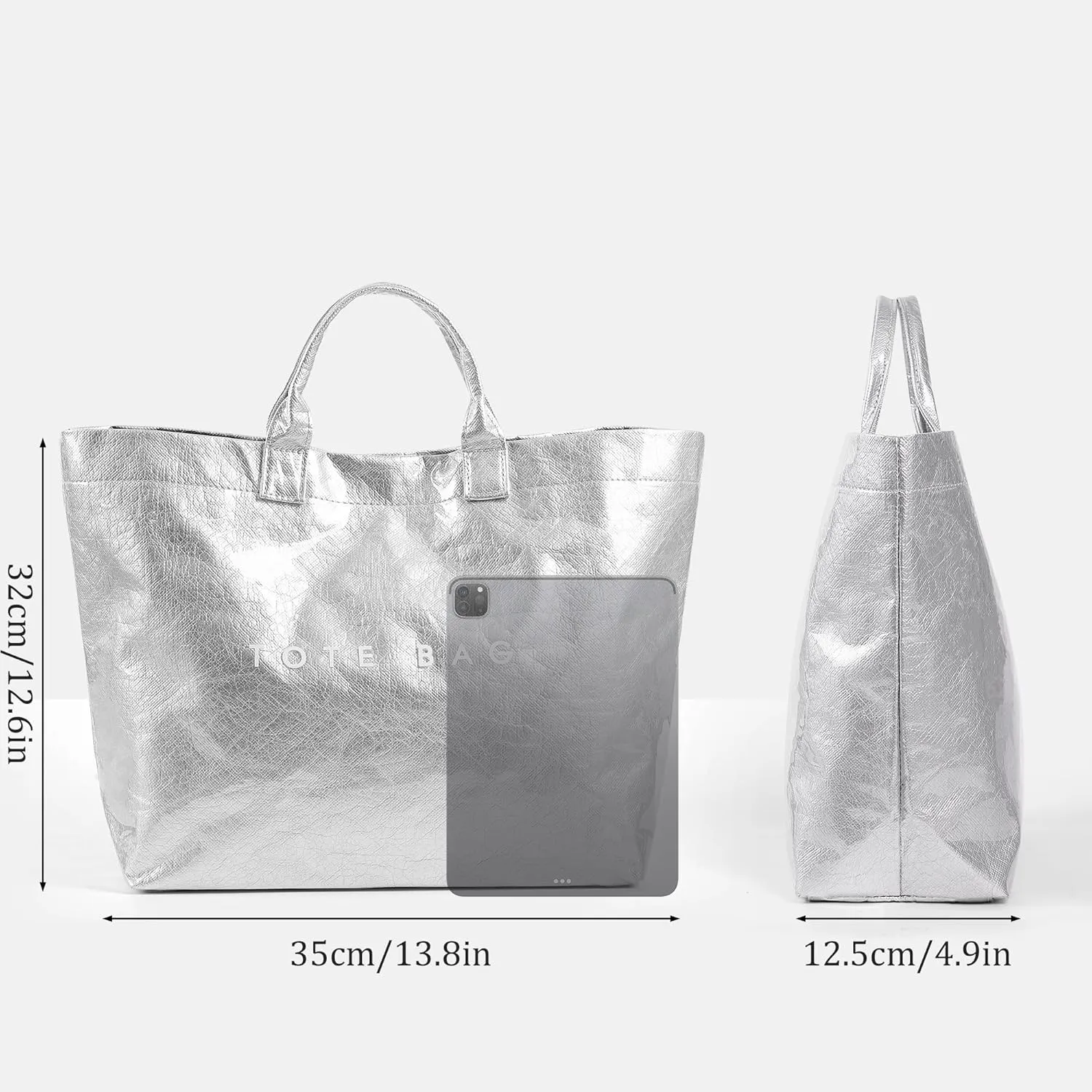 Tote Bag for Women Large PVC Tote Bag Plastic Handbag Letters Print Handbag Clear Hobo Bag