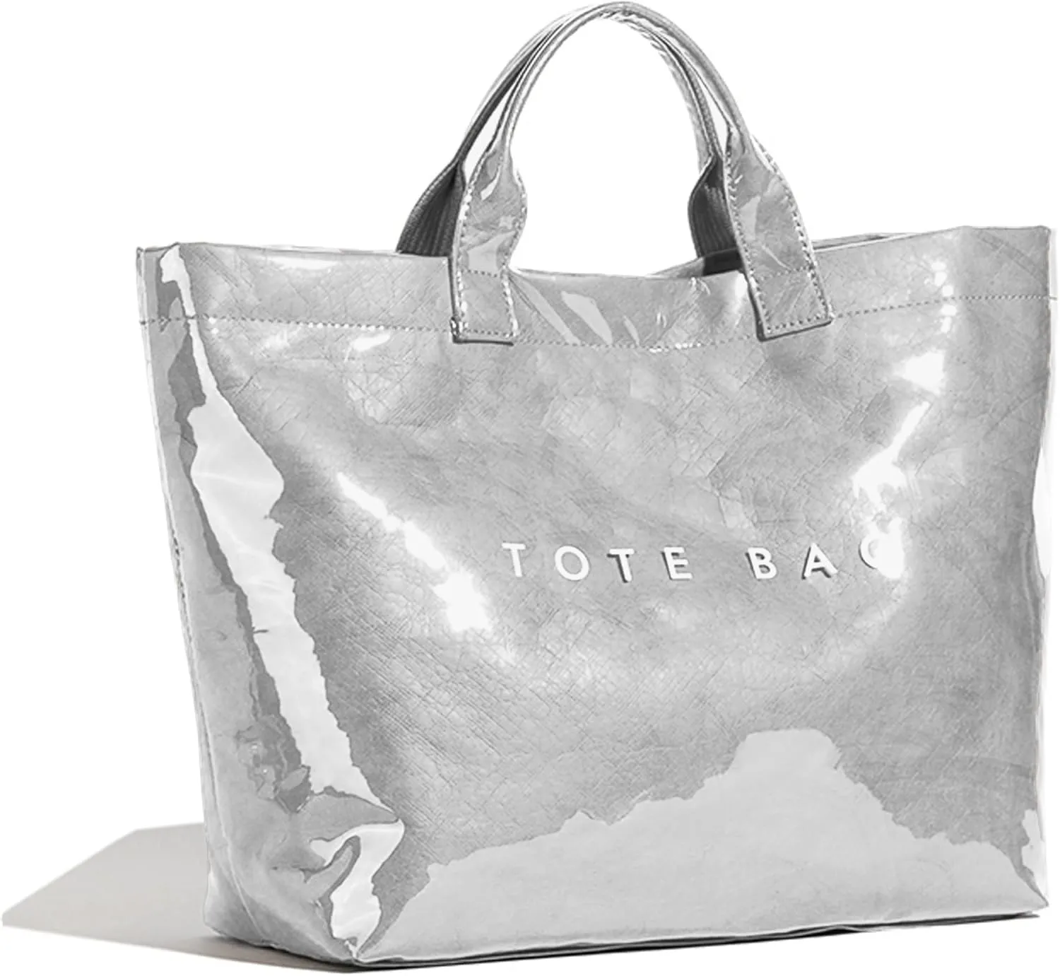 Tote Bag for Women Large PVC Tote Bag Plastic Handbag Letters Print Handbag Clear Hobo Bag