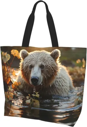 Tote Bag for Women Reusable Grocery Bag Shopping Bag Big Eyed Dog Tote Bags Handbag Foldable Shoulder Bag