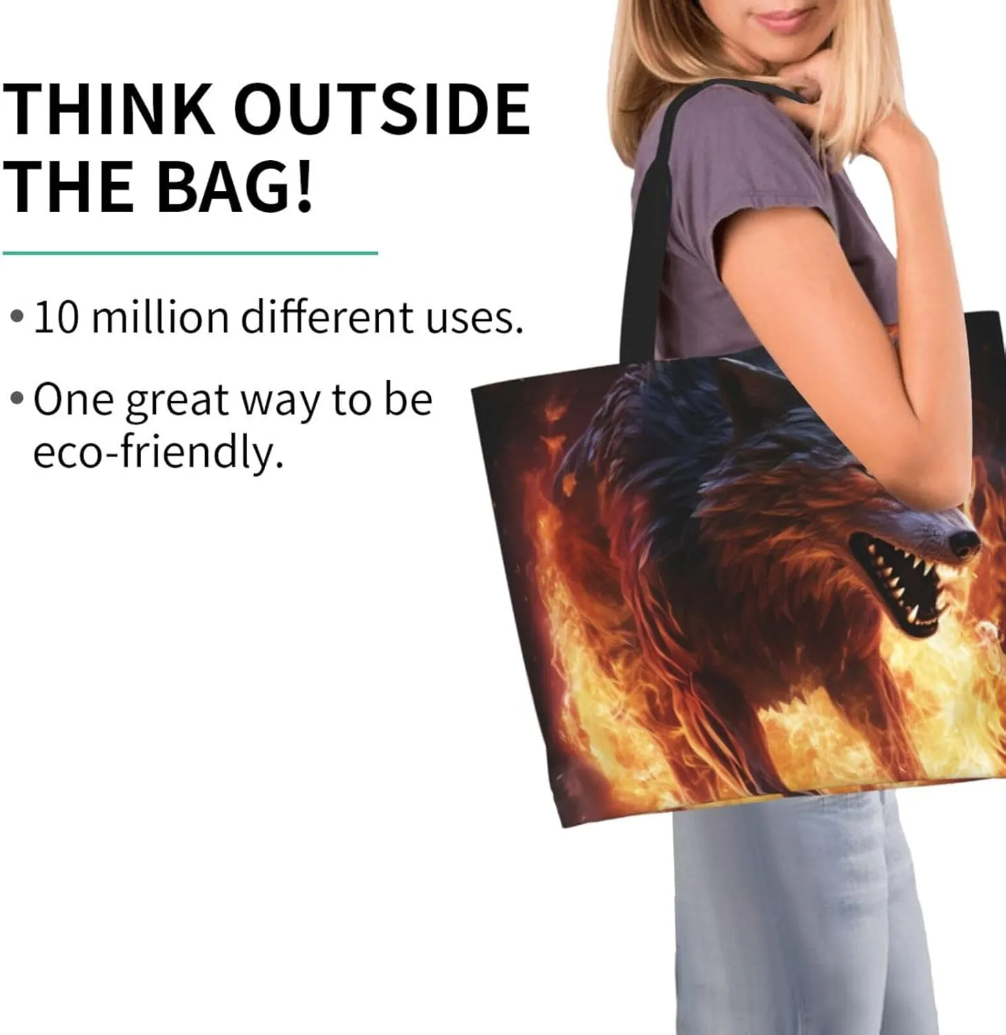 Tote Bag for Women Reusable Grocery Bag Shopping Bag Cats and Dogs Tote Bags Handbag Foldable Shoulder Bag