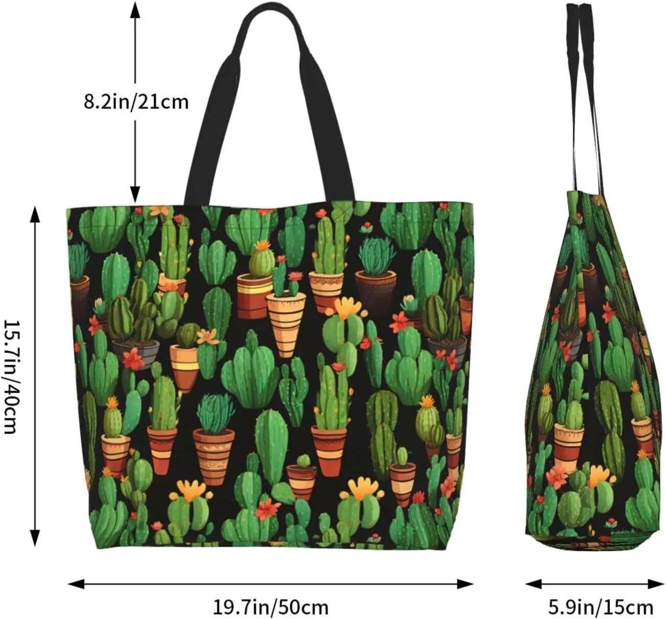 Tote Bag for Women Reusable Grocery Bag Shopping Bag Cats and Dogs Tote Bags Handbag Foldable Shoulder Bag
