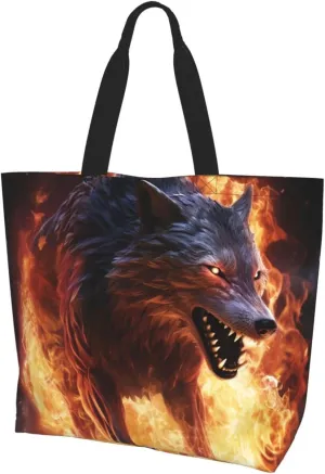 Tote Bag for Women Reusable Grocery Bag Shopping Bag Cats and Dogs Tote Bags Handbag Foldable Shoulder Bag