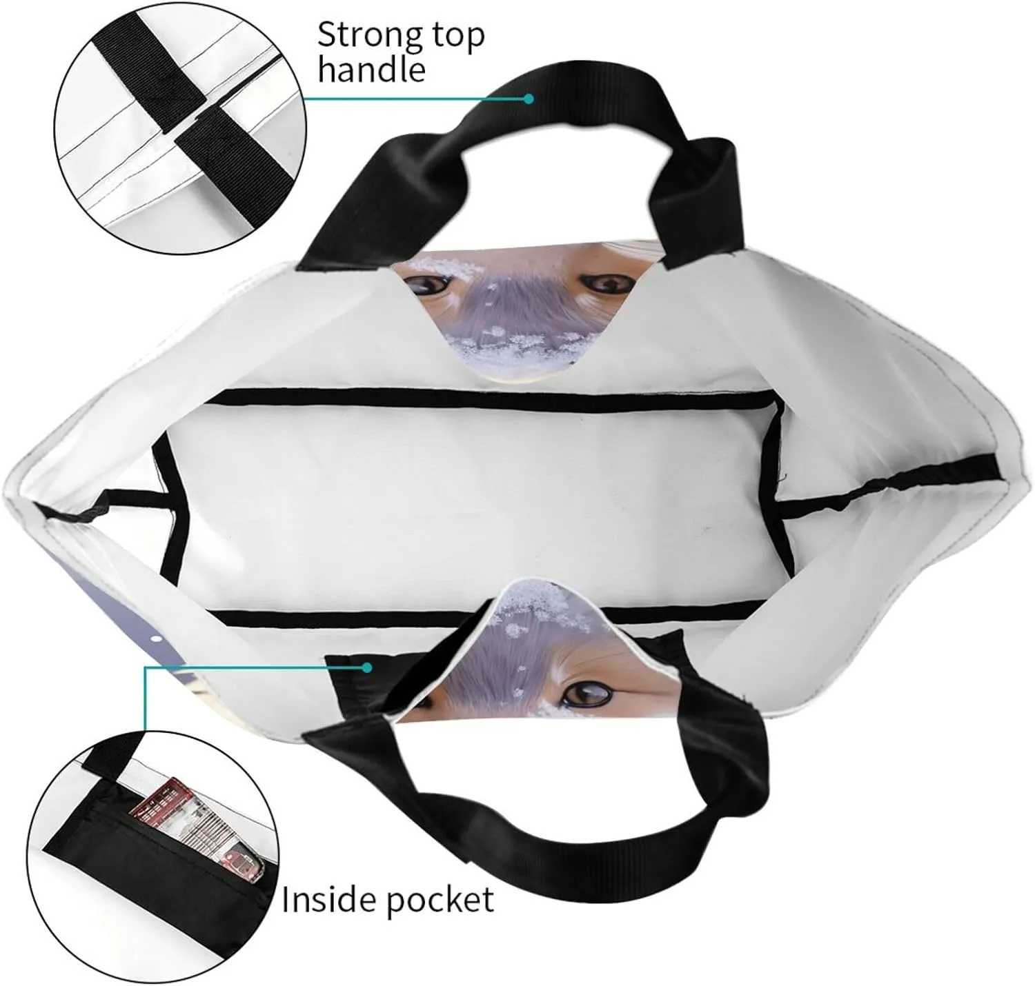 Tote Bag for Women Reusable Grocery Bag Shopping Bag Dachshund Pattern Tote Bags Handbag Foldable Shoulder Bag