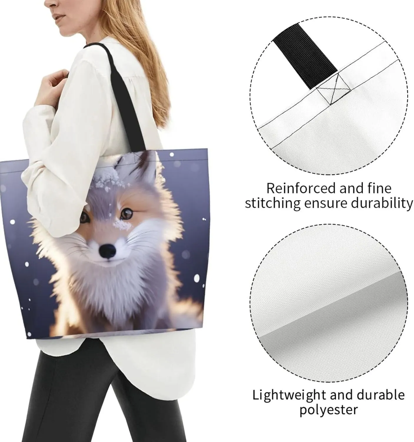 Tote Bag for Women Reusable Grocery Bag Shopping Bag Dachshund Pattern Tote Bags Handbag Foldable Shoulder Bag