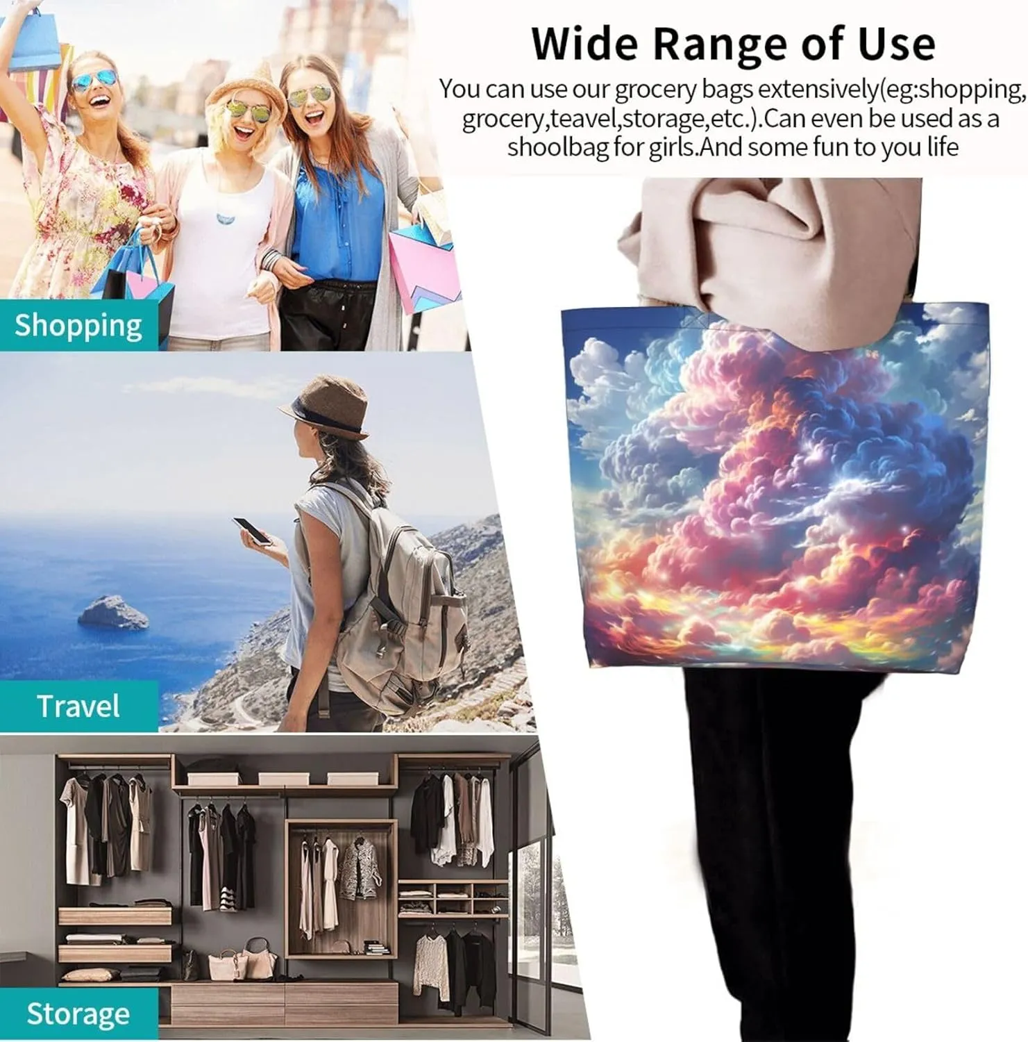 Tote Bag for Women Reusable Grocery Bag Shopping Bag Dalmatian Tote Bags Handbag Foldable Shoulder Bag