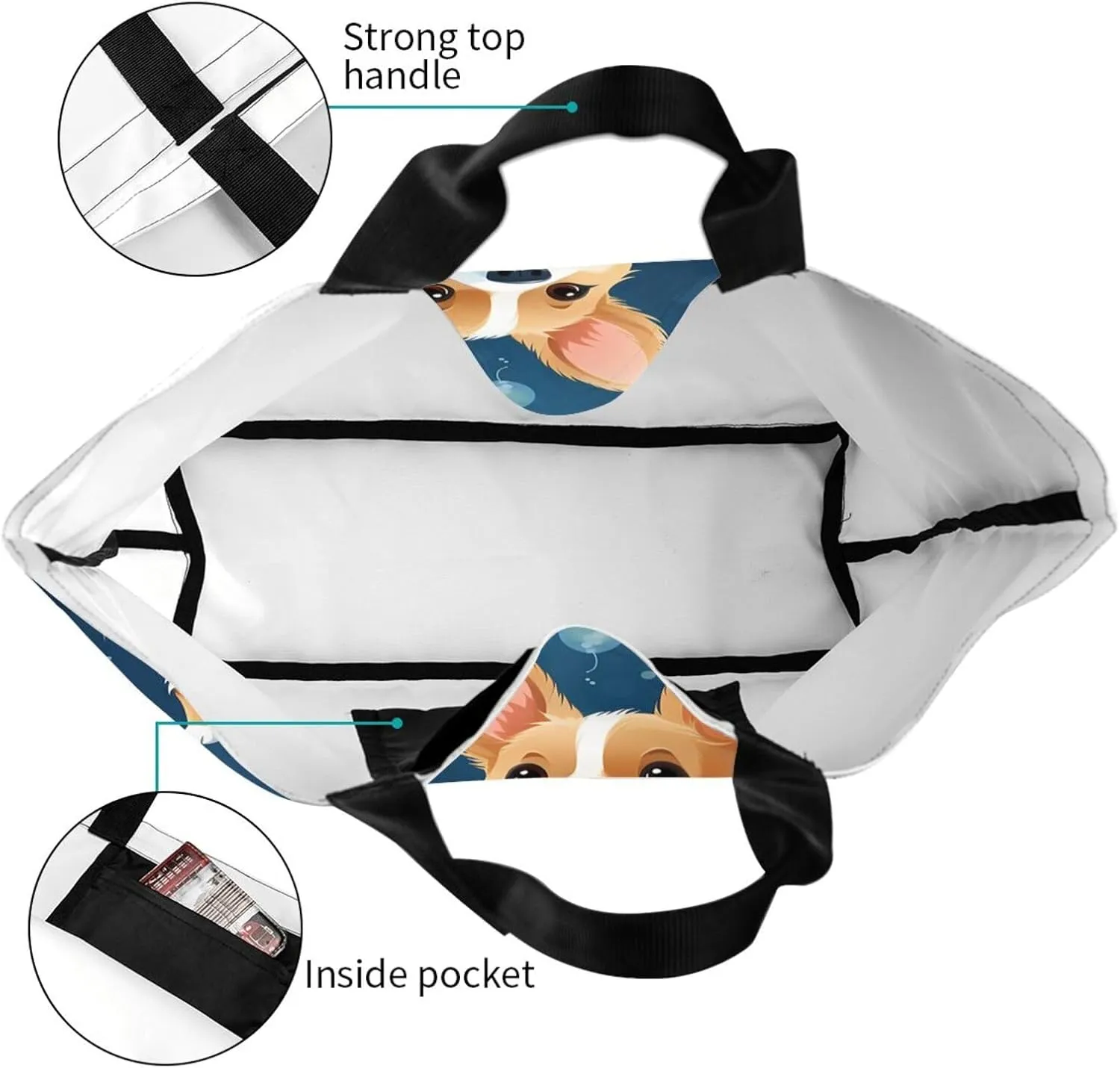 Tote Bag for Women Reusable Grocery Bag Shopping Bag Love Fabric Tote Bags Handbag Foldable Shoulder Bag