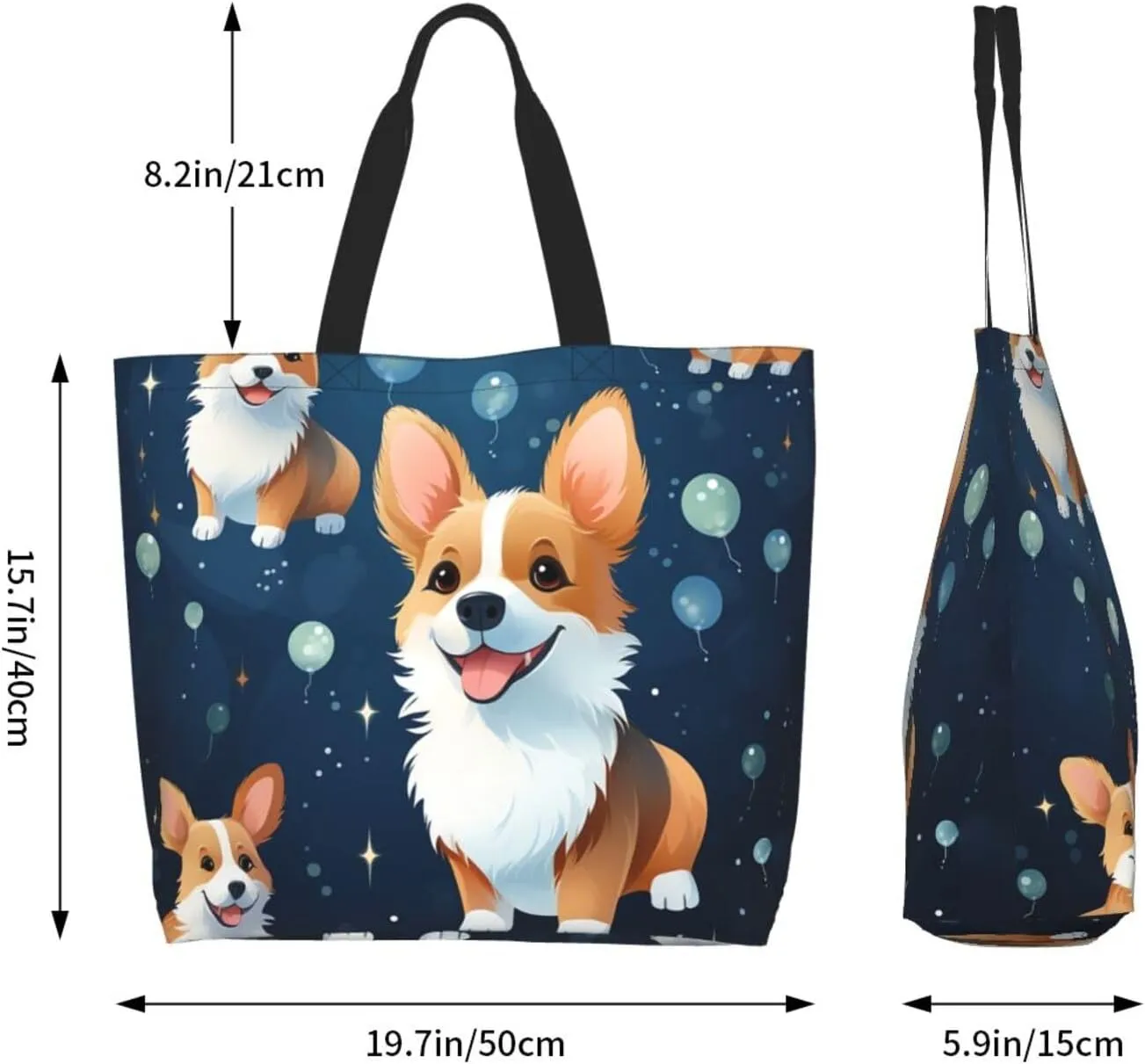 Tote Bag for Women Reusable Grocery Bag Shopping Bag Love Fabric Tote Bags Handbag Foldable Shoulder Bag