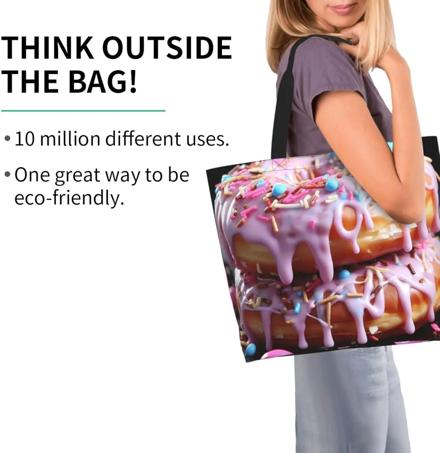 Tote Bag for Women Reusable Grocery Bag Shopping Bag Waves Tote Bags Handbag Foldable Shoulder Bag