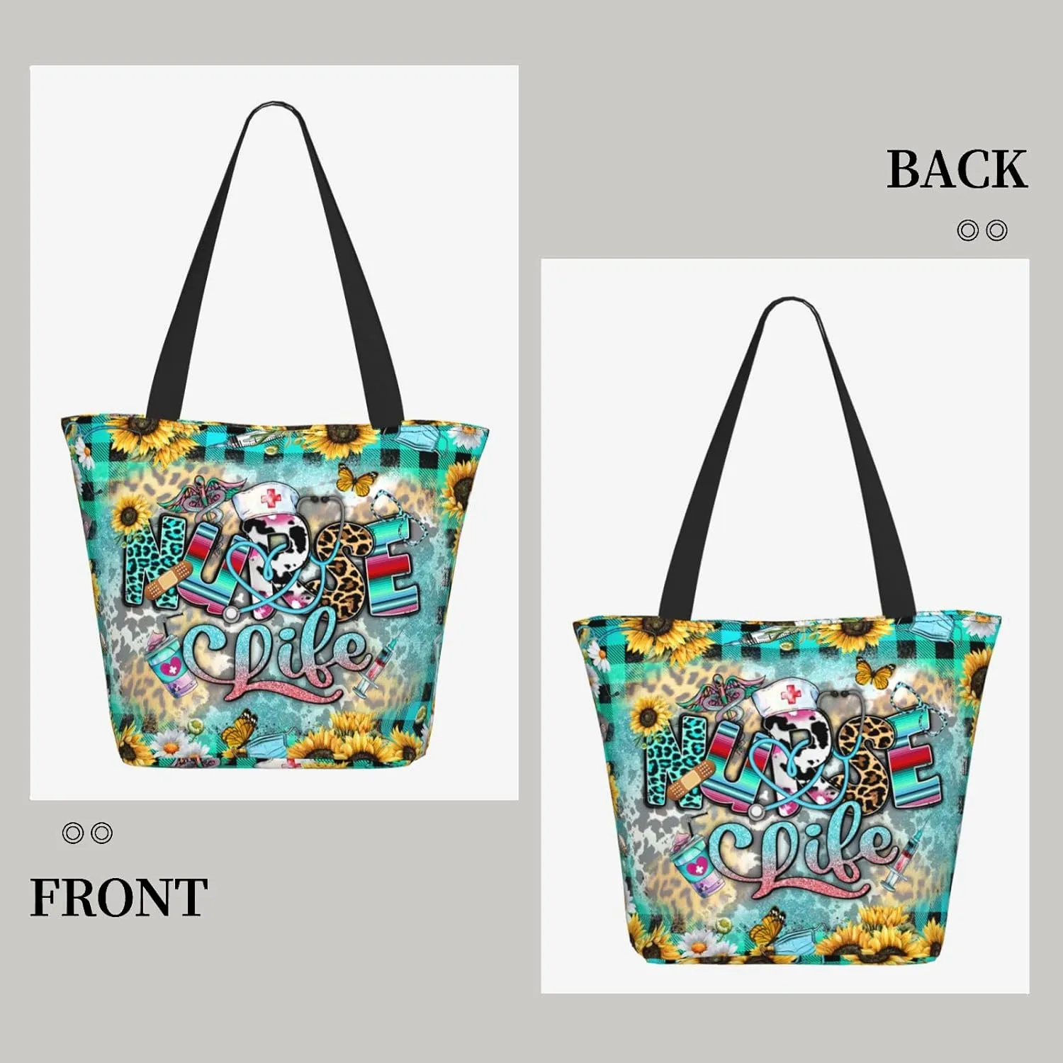 Tote Bag For Women, Tote Bag With Zipper Large Shoulder Bag For Women Travel, Work, Office, College, Nursing