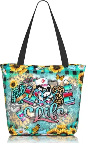 Tote Bag For Women, Tote Bag With Zipper Large Shoulder Bag For Women Travel, Work, Office, College, Nursing