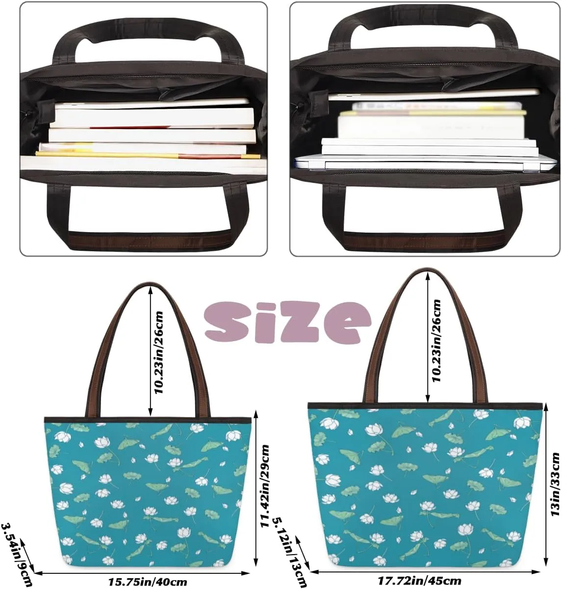 Tote Bag for Women with Zipper Large Capacity Top Handle Casual Shoulder Bag Handbag Reusable Shopping
