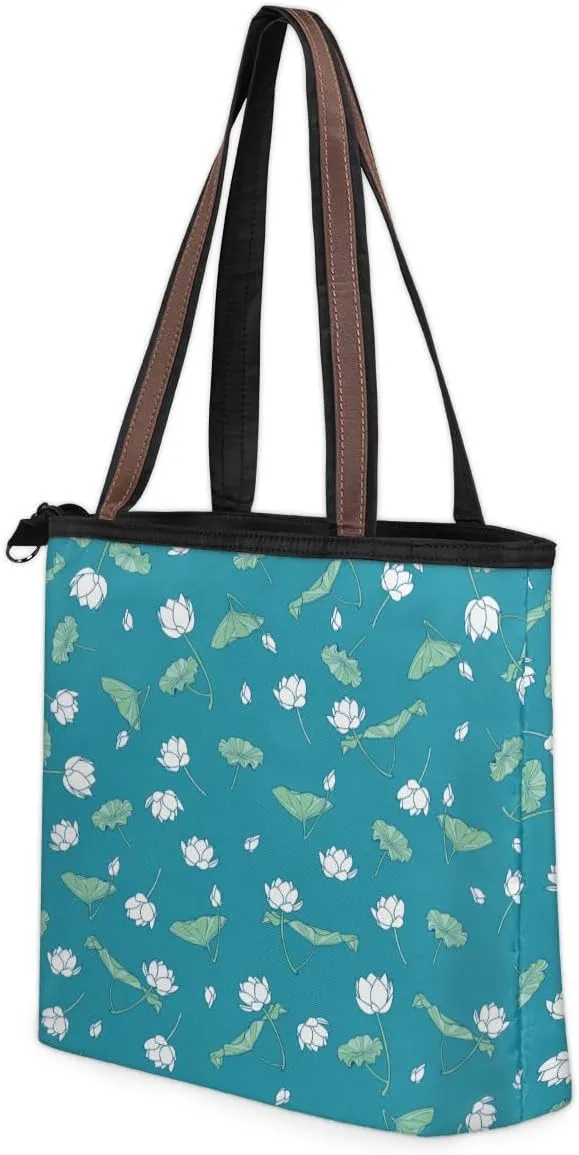 Tote Bag for Women with Zipper Large Capacity Top Handle Casual Shoulder Bag Handbag Reusable Shopping