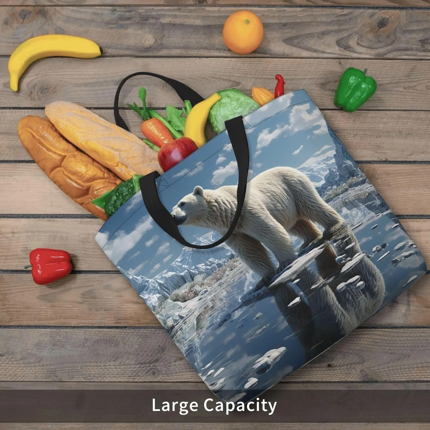 Tote Bag Large Capacity Grocery Bag With Zipper Golden Retriever Paw Prints Shopping Bag Shoulder Bag for Women
