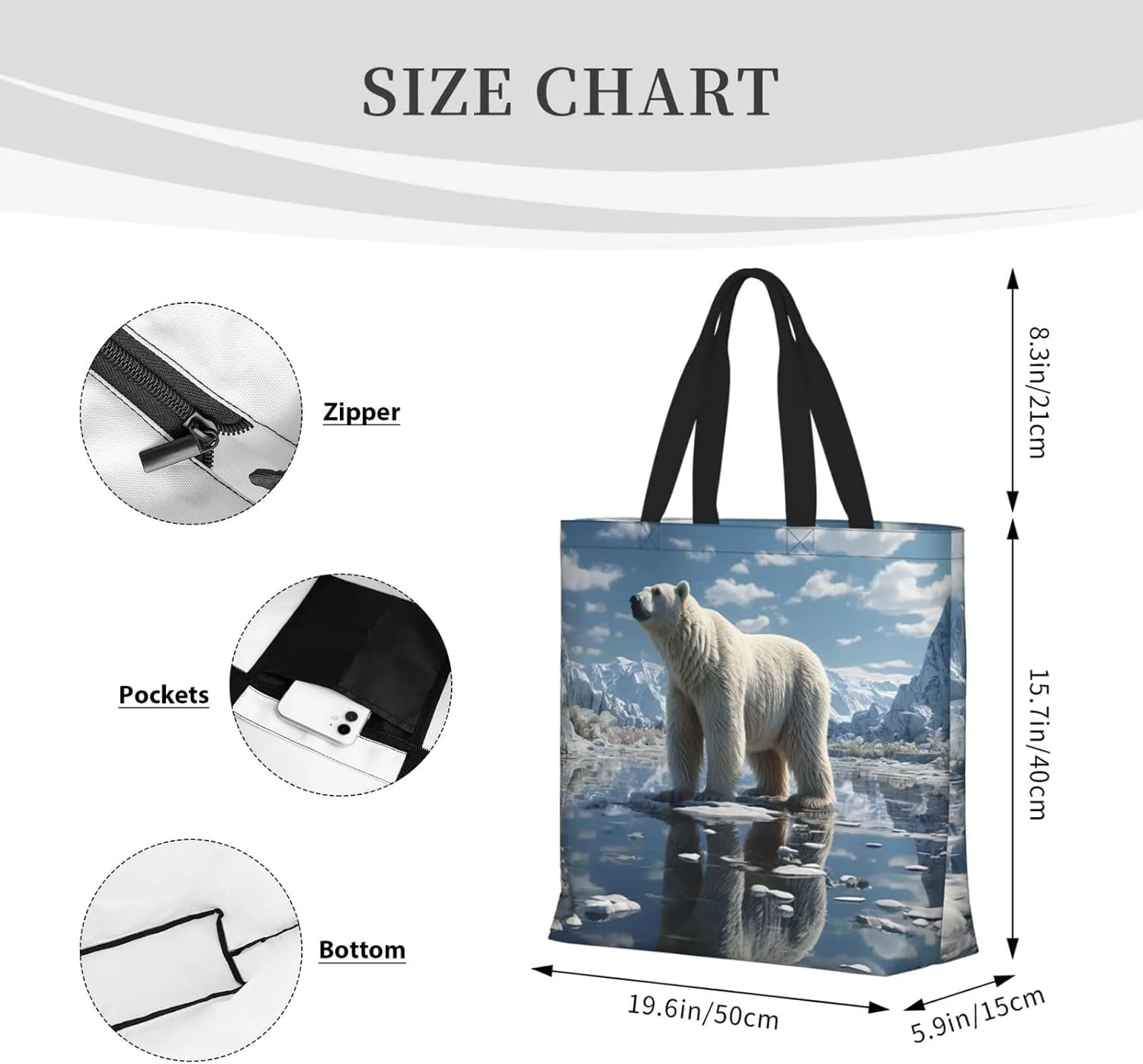 Tote Bag Large Capacity Grocery Bag With Zipper Golden Retriever Paw Prints Shopping Bag Shoulder Bag for Women