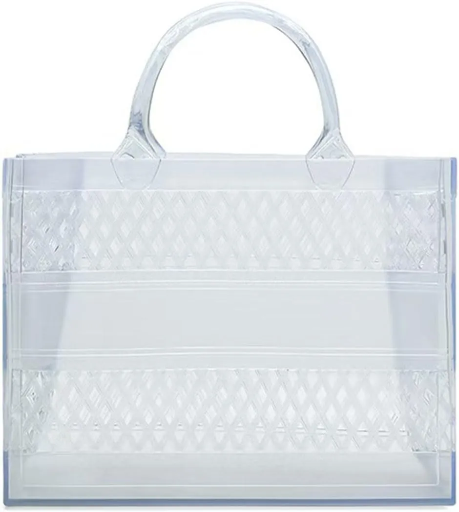 Tote Bag Purses for Women Summer Mesh Beach Tote Bag Large Capacity Shopping Basket Top Handle Handbag Jelly Storage Bag