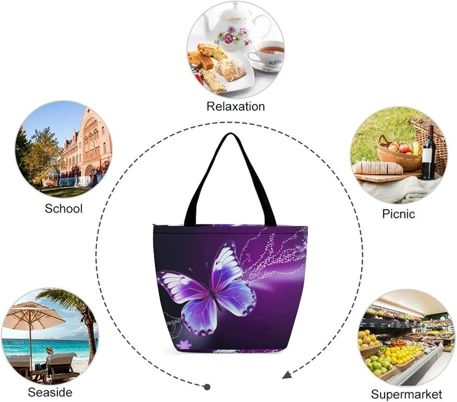 Tote Bag Reusable Grocery Bag Foldable Shopping Bag Extra Large Shoulder Bag Autumn Maple Leaves Tote Bag for Work