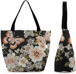 Tote Bag Reusable Grocery Bag Foldable Shopping Bag Extra Large Shoulder Bag Hand Drawn Vegetables Tote Bag for Work