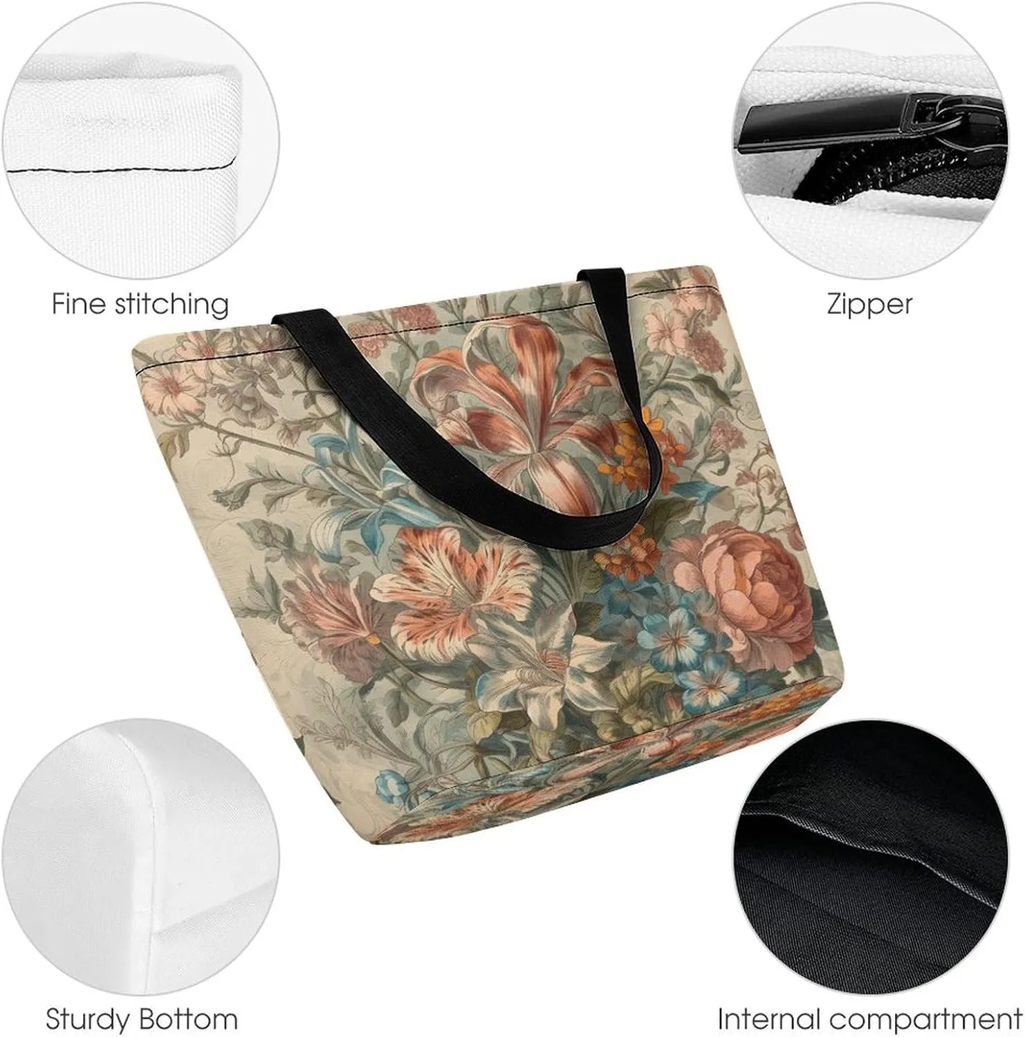 Tote Bag Reusable Grocery Bag Foldable Shopping Bag Extra Large Shoulder Bag Hand Drawn Vegetables Tote Bag for Work