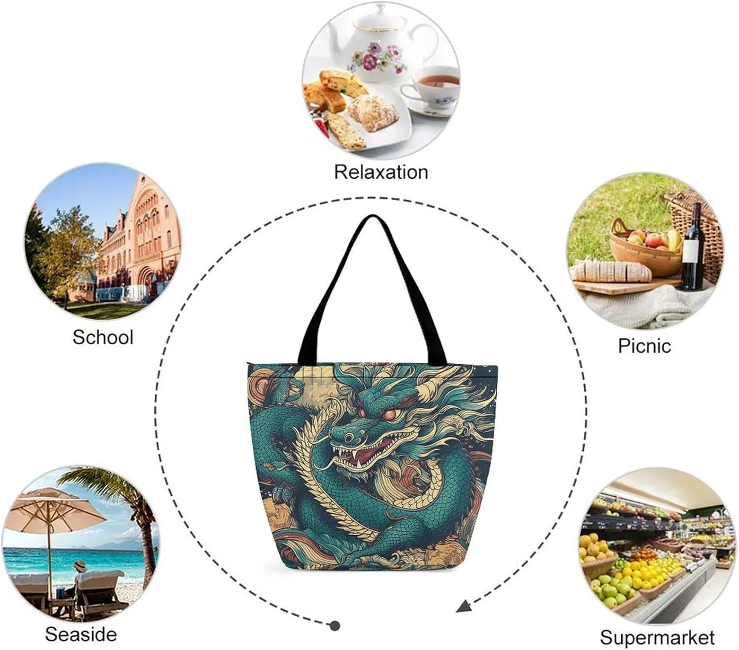 Tote Bag Reusable Grocery Bag Foldable Shopping Bag Extra Large Shoulder Bag Two Prairie Dogs Tote Bag for Travel