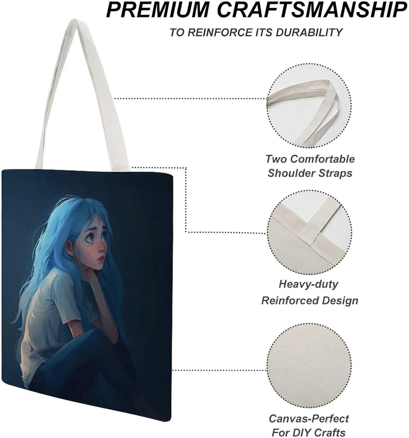 Tote Bags for Women Canvas Handbag White Marble Texture Grocery Bags Shoulder Bag Casual Bag