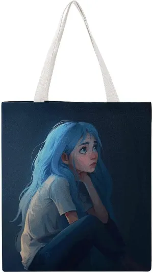Tote Bags for Women Canvas Handbag White Marble Texture Grocery Bags Shoulder Bag Casual Bag