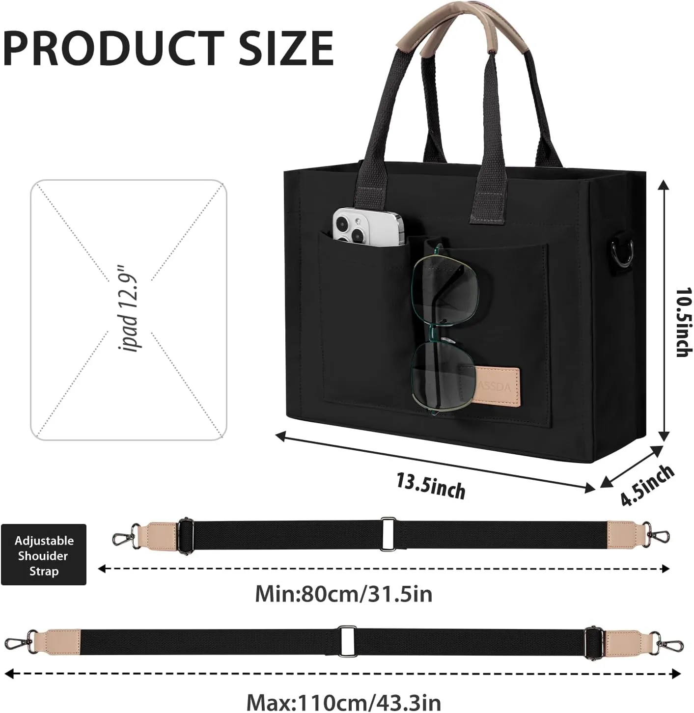 Tote Bags for Women Canvas Tote Purse Crossbody Bags with Pockets Top Handle Shoulder Handbags Satchel Bags for Women