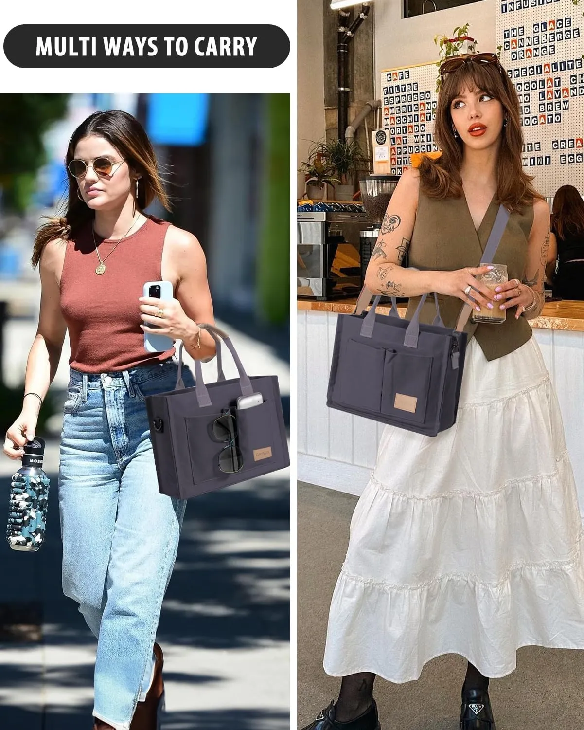 Tote Bags for Women Canvas Tote Purse Crossbody Bags with Pockets Top Handle Shoulder Handbags Satchel Bags for Women